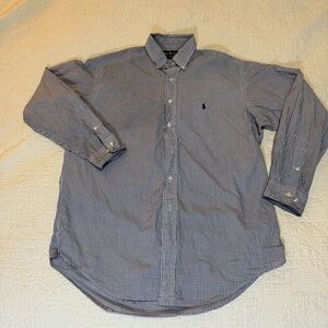 Ralph Lauren Navy Checkered Button Down Shirt